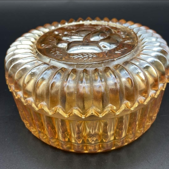 Vintage Jeanette Marigold Rose Lidded Dish - Picture 2 of 11